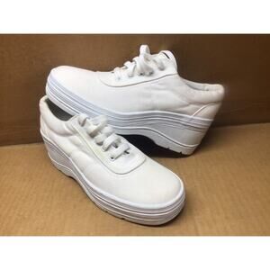Keds Women's Champion White Platform Wedge Slip-On Canvas Sneakers Size 7.5